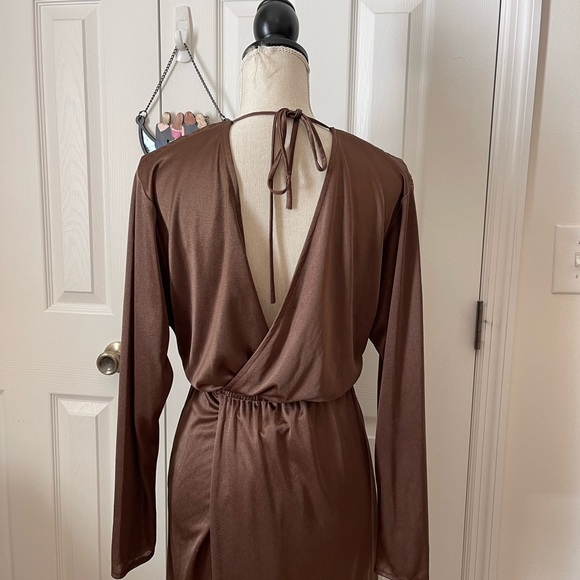 Ladies Vintage Bronze Dress Size M - Picture 3 of 8